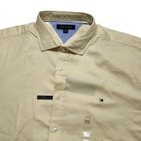 Tommy Hilfiger Men's Long Sleeve Dress Shirt Solid Yellow Size XXL - Picture 6 of 7